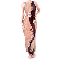 Polynesia Hibiscus Tank Maxi Dress Rose Bud Curve Motif - Polynesian Pride