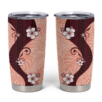 Polynesia Hibiscus Tumbler Cup Rose Bud Curve Motif LT05 Red - Polynesian Pride