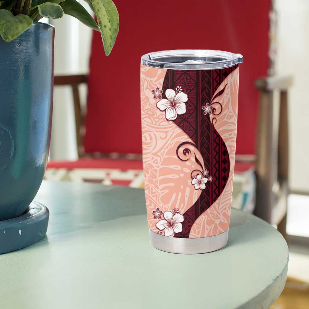 Polynesia Hibiscus Tumbler Cup Rose Bud Curve Motif LT05 - Polynesian Pride