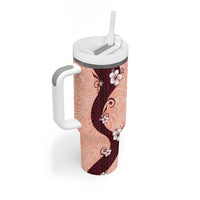 Polynesia Hibiscus Tumbler With Handle Rose Bud Curve Motif LT05 - Polynesian Pride