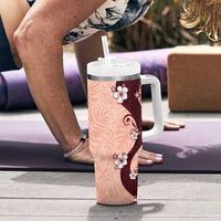 Polynesia Hibiscus Tumbler With Handle Rose Bud Curve Motif LT05 - Polynesian Pride