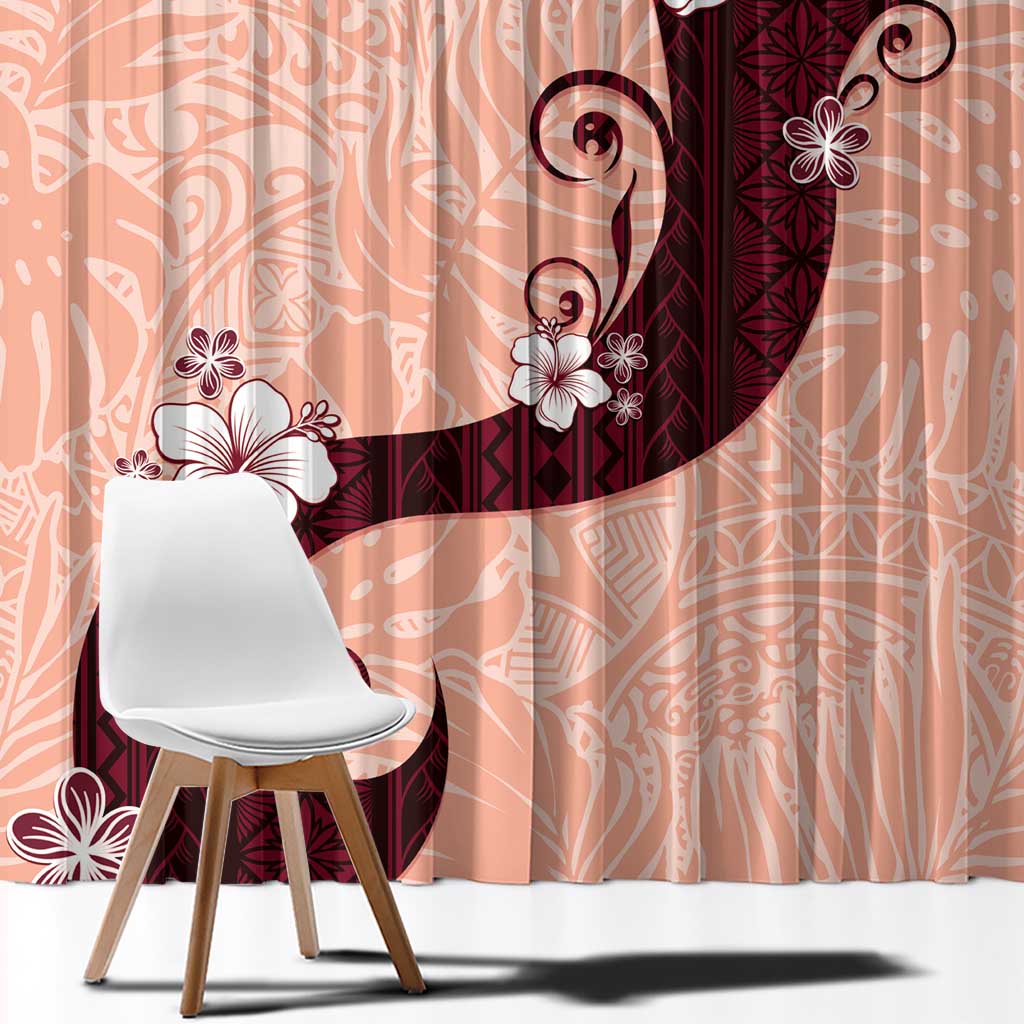 Polynesia Hibiscus Window Curtain Rose Bud Curve Motif LT05 - Polynesian Pride