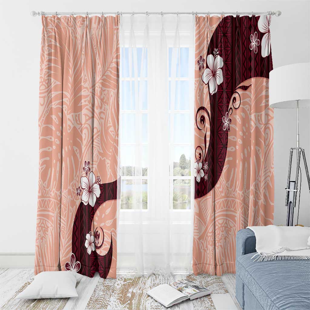Polynesia Hibiscus Window Curtain Rose Bud Curve Motif LT05 - Polynesian Pride