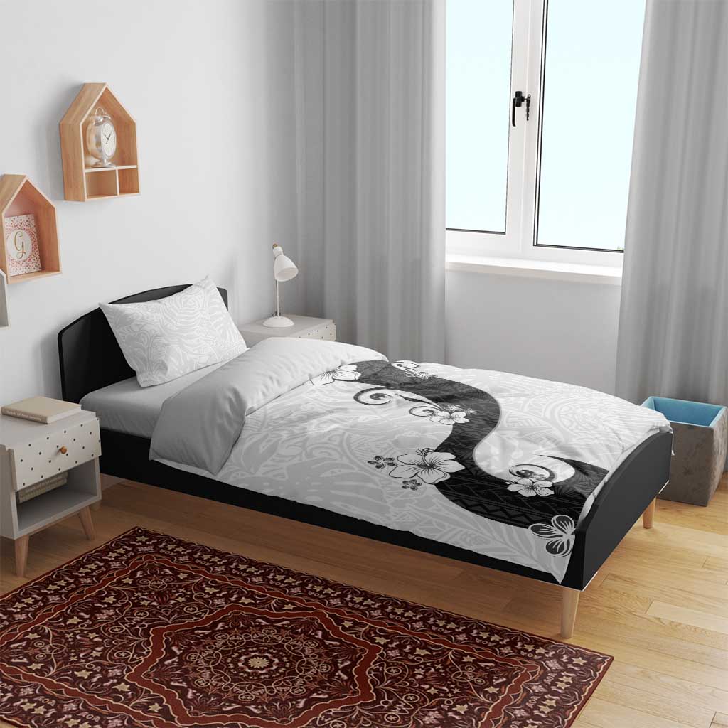 Polynesia Hibiscus Bedding Set White Curve Motif - Polynesian Pride