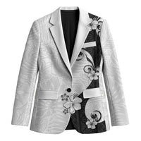 Polynesia Hibiscus Blazer White Curve Motif LT05 Unisex White - Polynesian Pride