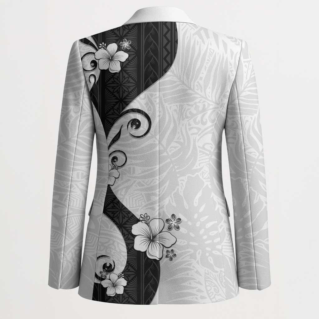 Polynesia Hibiscus Blazer White Curve Motif LT05 - Polynesian Pride