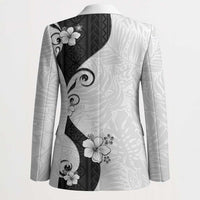 Polynesia Hibiscus Blazer White Curve Motif LT05 - Polynesian Pride