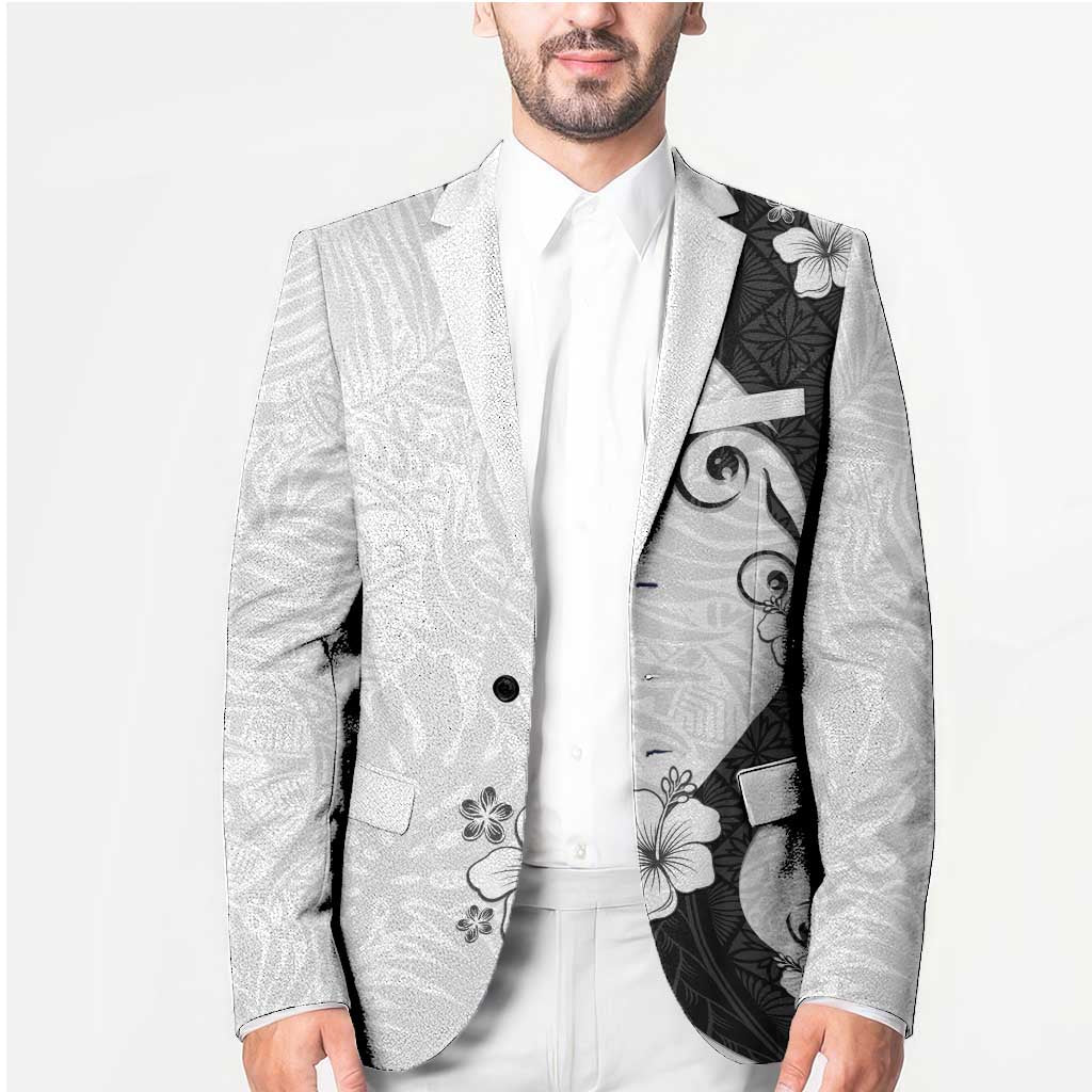 Polynesia Hibiscus Blazer White Curve Motif LT05 - Polynesian Pride
