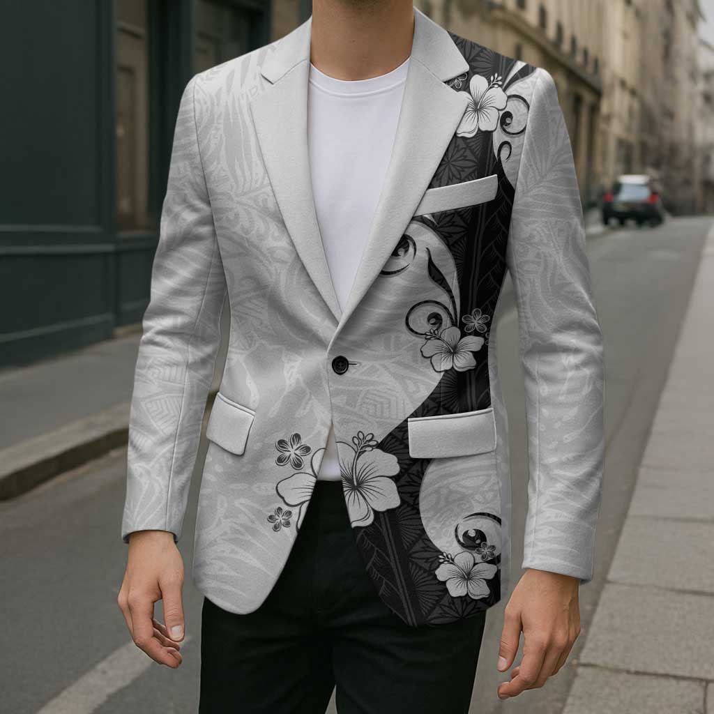 Polynesia Hibiscus Blazer White Curve Motif LT05 - Polynesian Pride