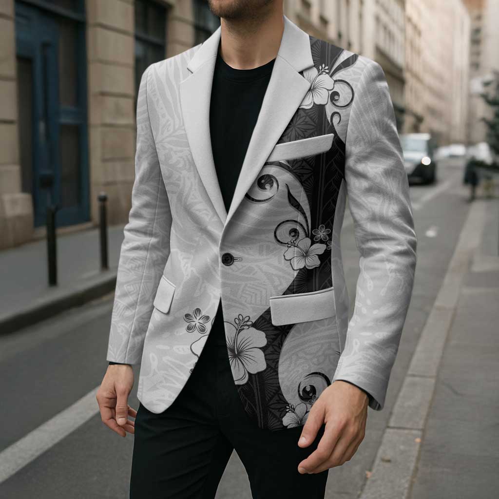 Polynesia Hibiscus Blazer White Curve Motif LT05 - Polynesian Pride
