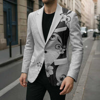 Polynesia Hibiscus Blazer White Curve Motif LT05 - Polynesian Pride