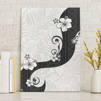 Polynesia Hibiscus Canvas Wall Art White Curve Motif - Polynesian Pride