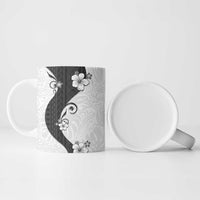 Polynesia Hibiscus Ceramic Mug White Curve Motif - Polynesian Pride