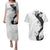 Polynesia Hibiscus Couples Matching Puletasi and Hawaiian Shirt White Curve Motif - Polynesian Pride