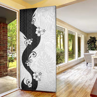 Polynesia Hibiscus Door Cover White Curve Motif - Polynesian Pride