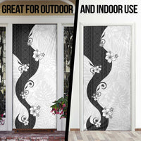 Polynesia Hibiscus Door Cover White Curve Motif - Polynesian Pride