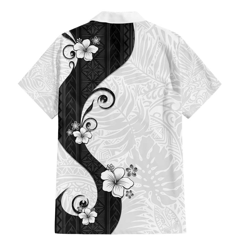 Polynesia Hibiscus Family Matching Mermaid Dress and Hawaiian Shirt White Curve Motif LT05 - Polynesian Pride