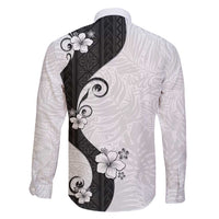 Polynesia Hibiscus Family Matching Mermaid Dress and Hawaiian Shirt White Curve Motif LT05 - Polynesian Pride