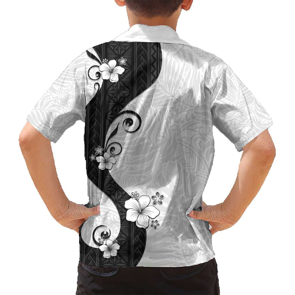 Polynesia Hibiscus Family Matching Summer Maxi Dress and Hawaiian Shirt White Curve Motif LT05 - Polynesian Pride