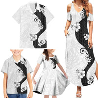 Polynesia Hibiscus Family Matching Summer Maxi Dress and Hawaiian Shirt White Curve Motif LT05 - Polynesian Pride