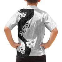 Polynesia Hibiscus Family Matching Tank Maxi Dress and Hawaiian Shirt White Curve Motif LT05 - Polynesian Pride