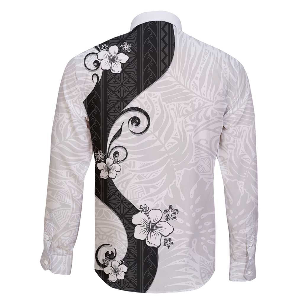 Polynesia Hibiscus Family Matching Tank Maxi Dress and Hawaiian Shirt White Curve Motif LT05 - Polynesian Pride
