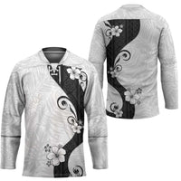 Polynesia Hibiscus Hockey Jersey White Curve Motif - Polynesian Pride