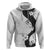 Polynesia Hibiscus Hoodie White Curve Motif - Polynesian Pride