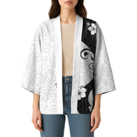 Polynesia Hibiscus Kimono White Curve Motif LT05 - Polynesian Pride