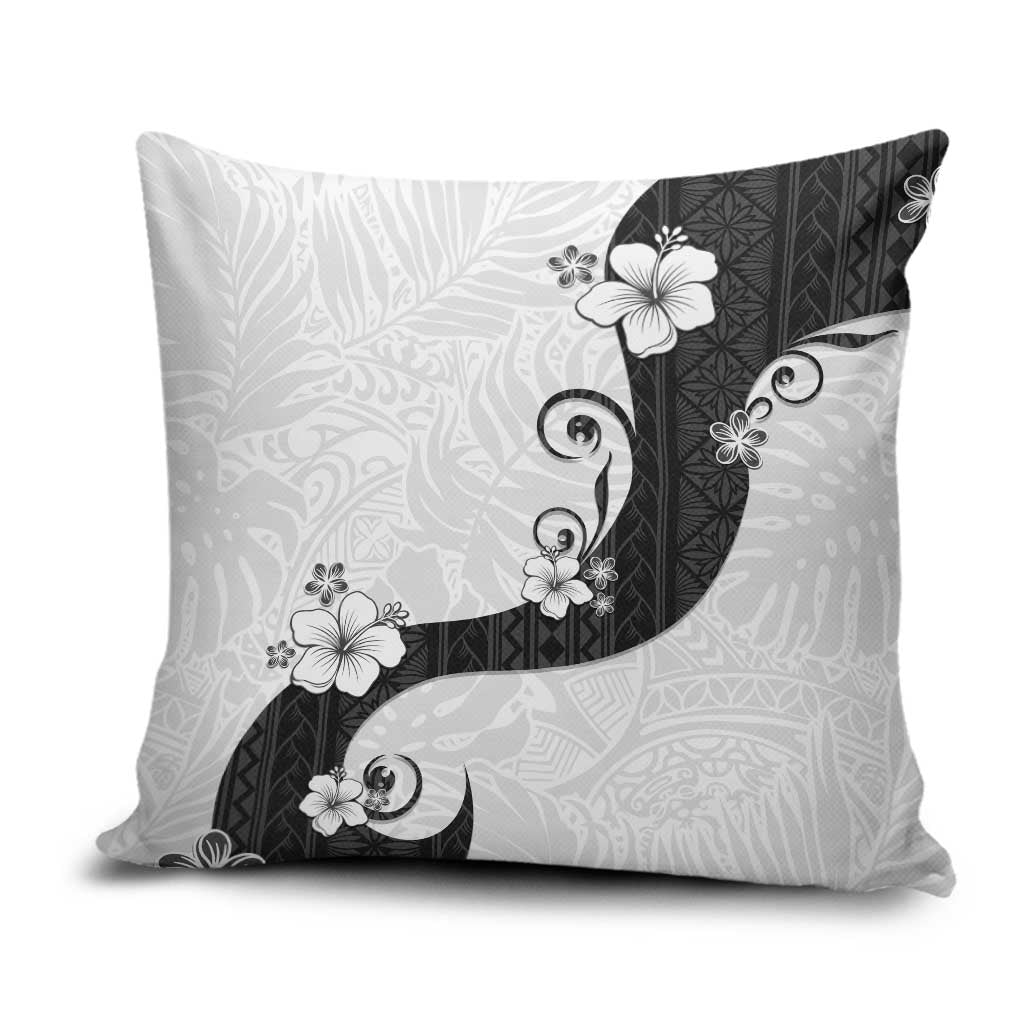 Polynesia Hibiscus Pillow Cover White Curve Motif LT05 White - Polynesian Pride