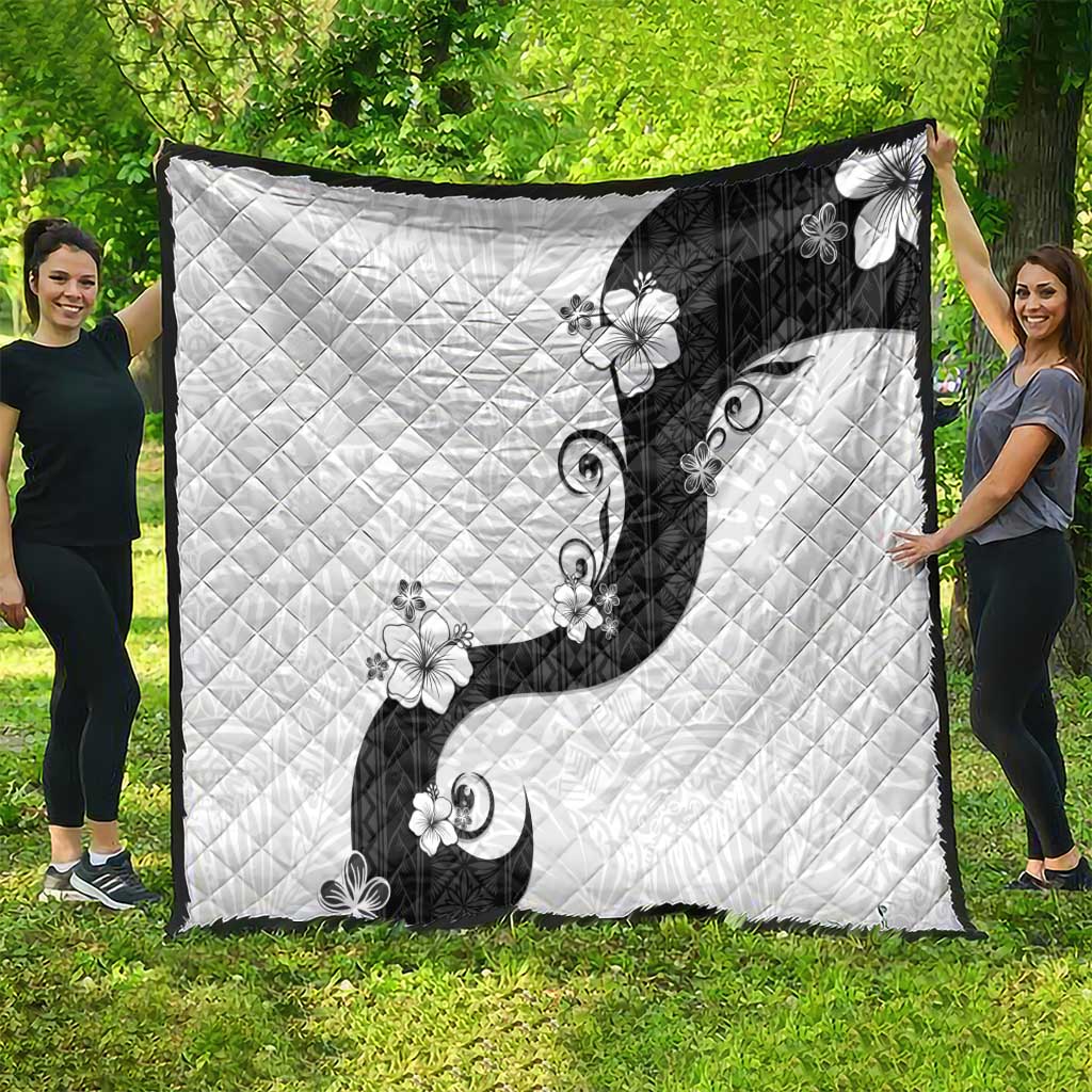 Polynesia Hibiscus Quilt White Curve Motif LT05 - Polynesian Pride