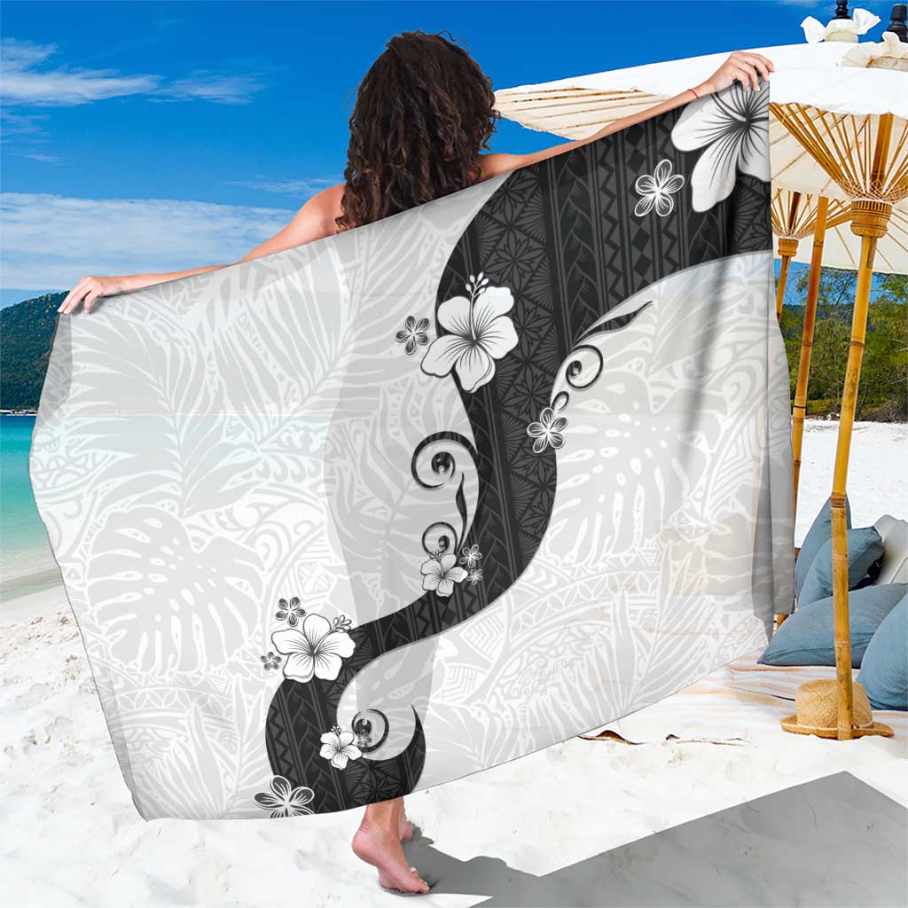 Polynesia Hibiscus Sarong White Curve Motif LT05 One Size 44 x 66 inches White - Polynesian Pride