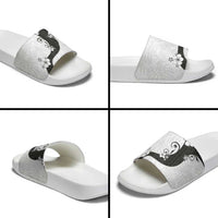 Polynesia Hibiscus Slide Sandals White Curve Motif LT05 - Polynesian Pride