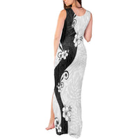 Polynesia Hibiscus Tank Maxi Dress White Curve Motif LT05 - Polynesian Pride