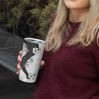 Polynesia Hibiscus Tumbler Cup White Curve Motif - Polynesian Pride