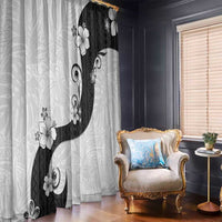 Polynesia Hibiscus Window Curtain White Curve Motif LT05 - Polynesian Pride