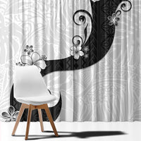 Polynesia Hibiscus Window Curtain White Curve Motif LT05 - Polynesian Pride