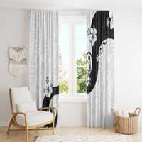 Polynesia Hibiscus Window Curtain White Curve Motif LT05 - Polynesian Pride