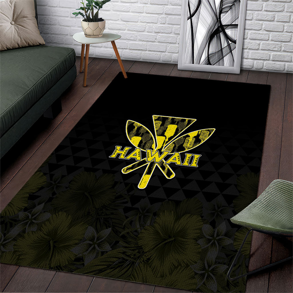 Aloha Hawaii Kahili Area Rug Kanaka Maoli With Kakau Pattern