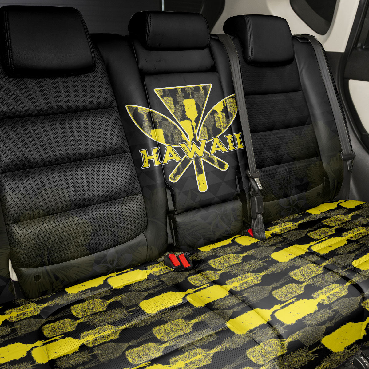 Aloha Hawaii Kahili Back Car Seat Cover Kanaka Maoli With Kakau Pattern