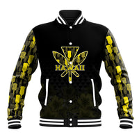 Personalised Aloha Hawaii Kahili Baseball Jacket Kanaka Maoli With Kakau Pattern