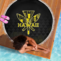 Aloha Hawaii Kahili Beach Blanket Kanaka Maoli With Kakau Pattern