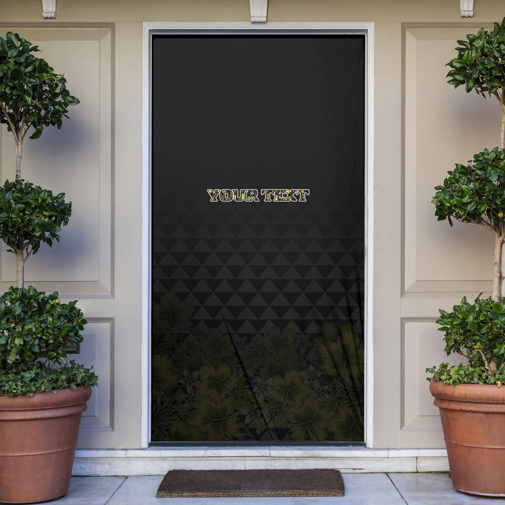 Personalised Aloha Hawaii Kahili Door Cover Kanaka Maoli With Kakau Pattern