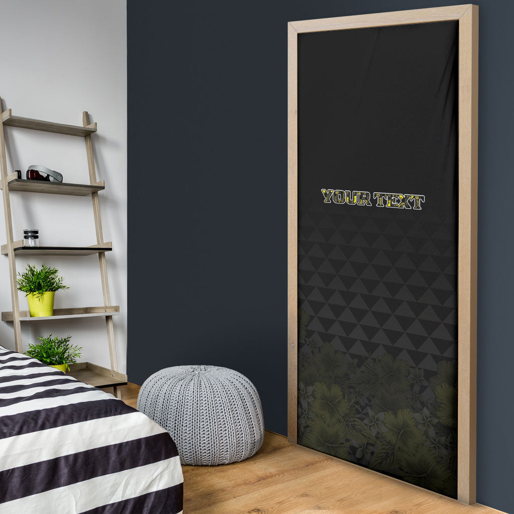 Personalised Aloha Hawaii Kahili Door Cover Kanaka Maoli With Kakau Pattern