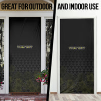 Personalised Aloha Hawaii Kahili Door Cover Kanaka Maoli With Kakau Pattern