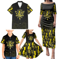 Personalised Aloha Hawaii Kahili Family Matching Puletasi and Hawaiian Shirt Kanaka Maoli With Kakau Pattern