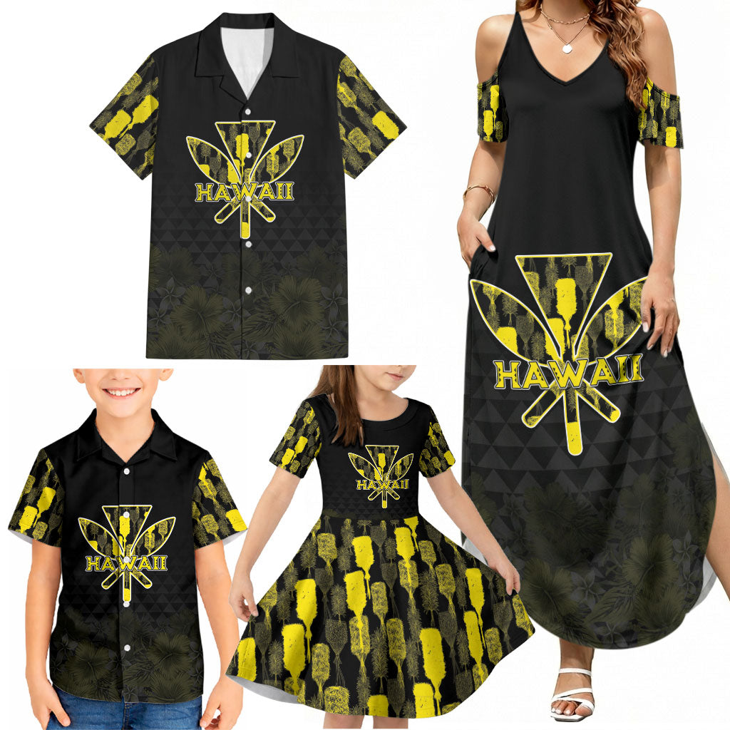 Personalised Aloha Hawaii Kahili Family Matching Summer Maxi Dress and Hawaiian Shirt Kanaka Maoli With Kakau Pattern LT05 - Polynesian Pride