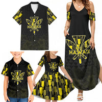 Personalised Aloha Hawaii Kahili Family Matching Summer Maxi Dress and Hawaiian Shirt Kanaka Maoli With Kakau Pattern