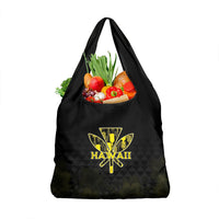 Aloha Hawaii Kahili Grocery Bag Kanaka Maoli With Kakau Pattern