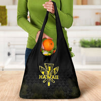 Aloha Hawaii Kahili Grocery Bag Kanaka Maoli With Kakau Pattern